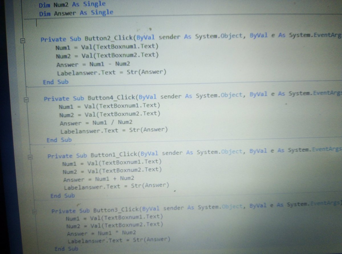 gatwirival's tweet photo. 63&amp;64 of #100DaysOfCode
Have been learning #visualbasics and created my first program in visual basics. A calculator
#webdev #newbie #womenintech https://t.co/MrFWzg9le3