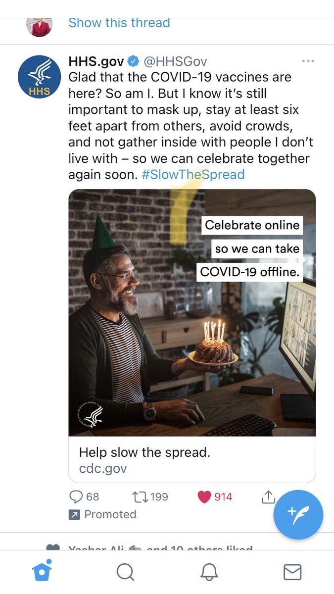 HHS just promoted this tweet into my feed and my eye did that thing where you don't know you're weeping until it starts leaking in the direction of gravity