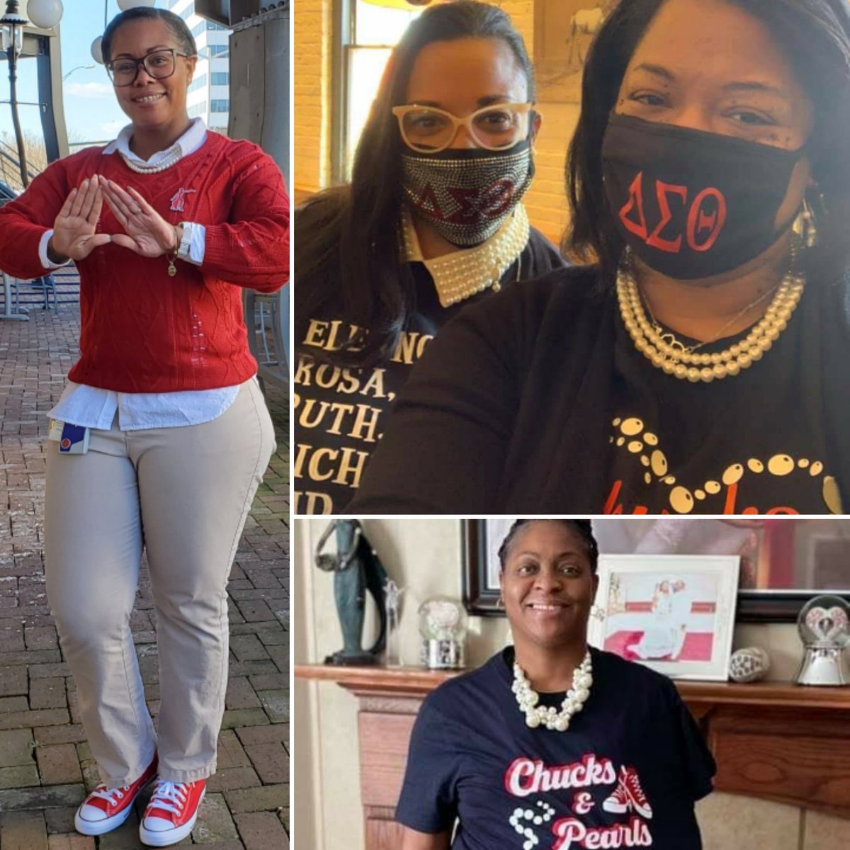 FACDST's tweet photo. Today, a black woman ascended to the 2nd highest office in our country. To show our support &amp; to celebrate Kamala Harris being sworn is as the Vice President of the United States, our members dressed in #ChucksAndPearls. #NoGlassCeiling #CelebrateWomen #FACDST #Inauguration2021 https://t.co/Zyerc5OnEZ