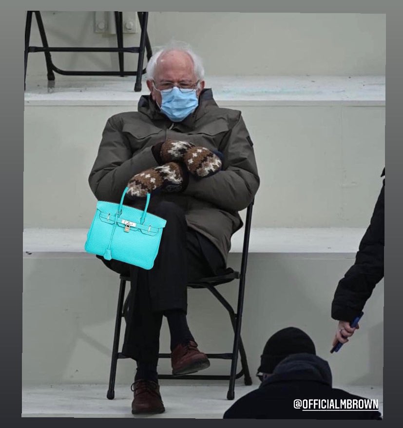 Waiting for my stimulus payment like🤣☠️... #Inauguration2021 #BernieSanders