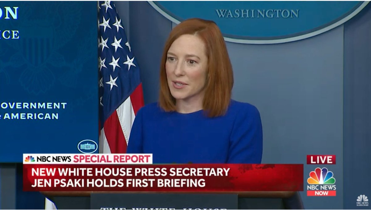 Well done <a href="/PressSec/">Karoline Leavitt</a> <a href="/jrpsaki/">Jen Psaki</a> the first <a href="/WhiteHouse/">The White House</a> #pressbriefing was a master class &amp; made us feel safe 👏🏻👏🏻💪🏻🙏🏻 via <a href="/NBCNews/">NBC News</a>