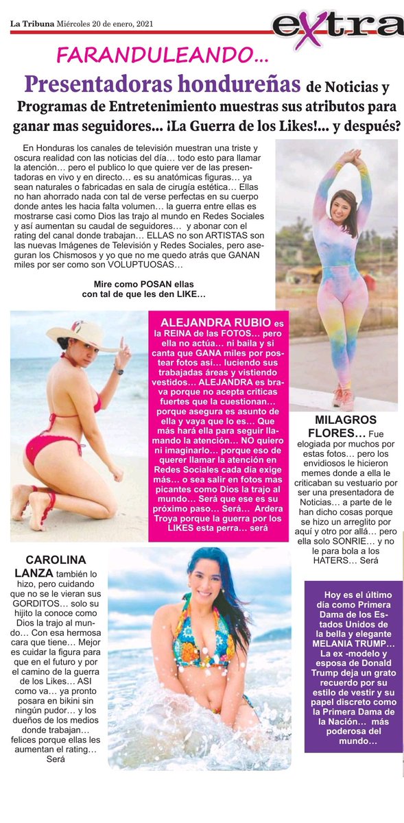 #Farandula 📰

<a href="/RubioZeron/">Alejandra Rubio zeron</a> @ale_rubio_hn <a href="/carolinalanza8/">Carolina lanza</a> #MilagroFlores <a href="/veronikacanales/">veronica</a> Laura Bermúdez <a href="/HCHTelevDigital/">HCH Televisión Digital</a> <a href="/Qhubotvoficial/">Q'hubo TV Oficial</a> <a href="/MCLEXTRAHON/">Miguel Caballero Leiva</a>