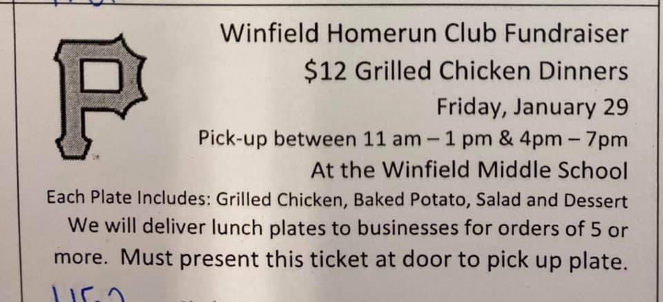 WinfieldCity_BB's tweet photo. Let us cook lunch or dinner for you on January 29th. It’s not too late. Please let us know if you haven’t already ordered a chicken dinner plate. Thank you and Go Pirates    🏴‍☠️🏴‍☠️ https://t.co/sKpm4f1Okq
