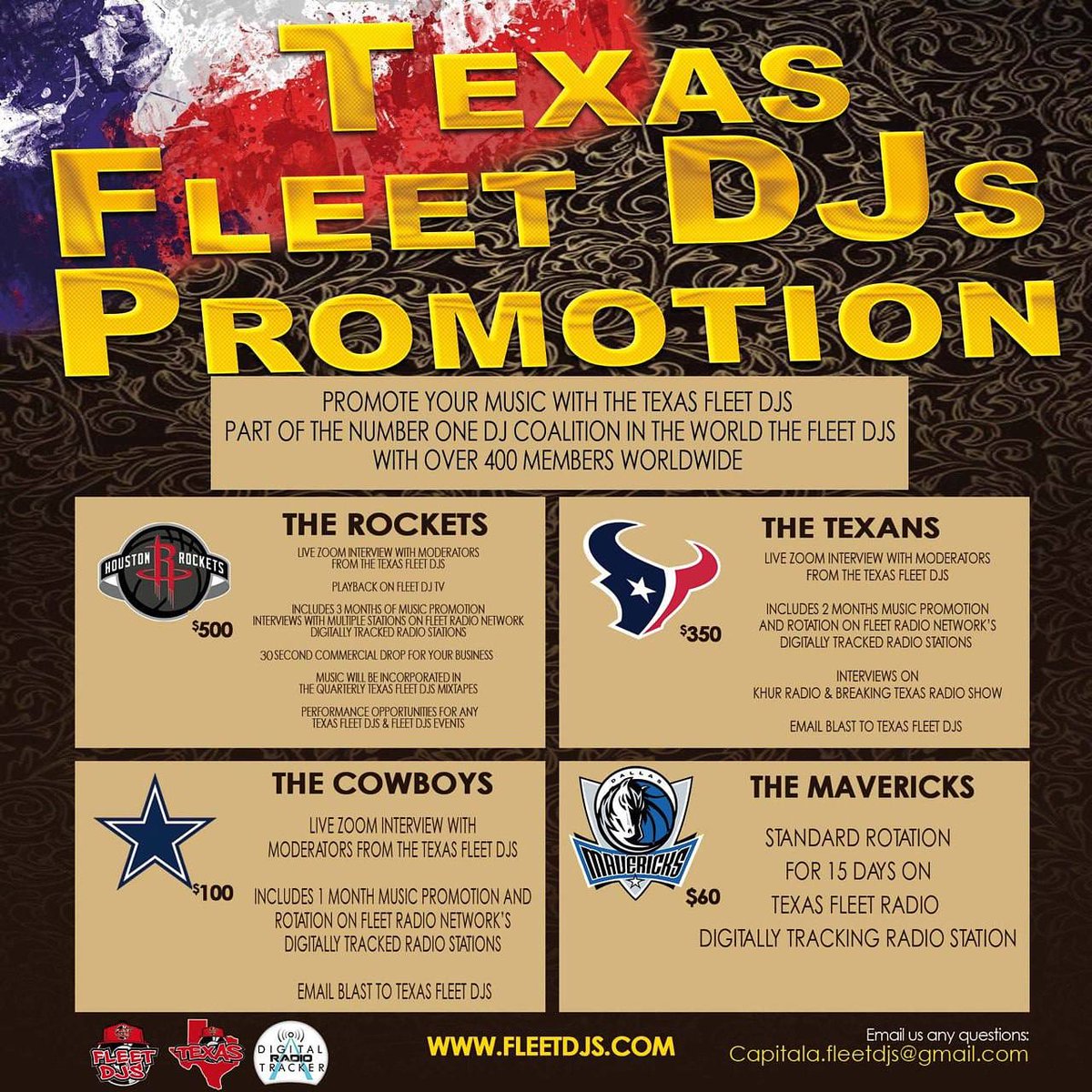 looking to boost your music audience? If so promote w/ @TexasFleetDJs the #1 DJ crew in the world. Over 450 DJs worldwide. We offer 4 package deals that consist of @TexasFleetDjs Zoom Calls which will air on @FleetTV and radio. Contact the
Capitala.fleetdjs@gmail.com https://t.co/nkVB0Cs8nc