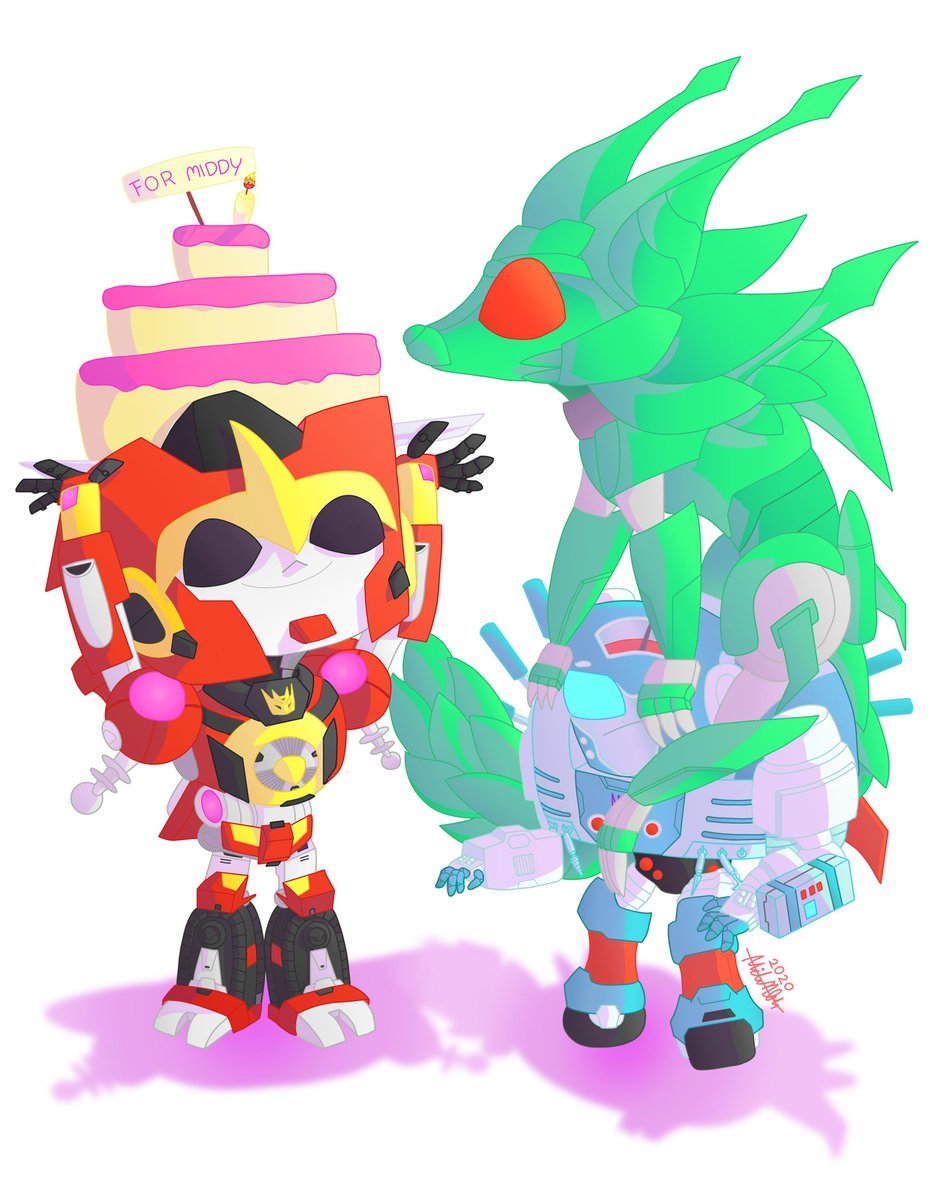 smol_blue_beann's tweet photo. Birthday gift I made some time ago for @Midnight_Raid! I like how it came out, especially it was made fully digitally
Chaotic and calm version uwu
•
#Transformers #mtmte #mtmtedjd #birthdaygift #transformerschibi #fanart #digitalart https://t.co/lwCHx6t08S