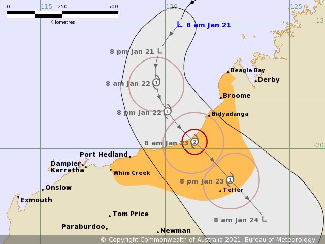 A blue alert is in place between Beagle Bay and Whim Creek as a tropical low continues to track towards the northern WA coast.

STORY: bit.ly/390l6sH