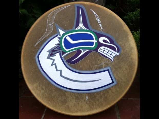 Today's highlight is Squamish artist Xwalacktun. Here are two of Fin’s (Canucks’ mascot) drums he made. Indigenous people (I've spoken to) love seeing these at games!More of his work here:  https://www.xwalacktun.ca/gallery/ 