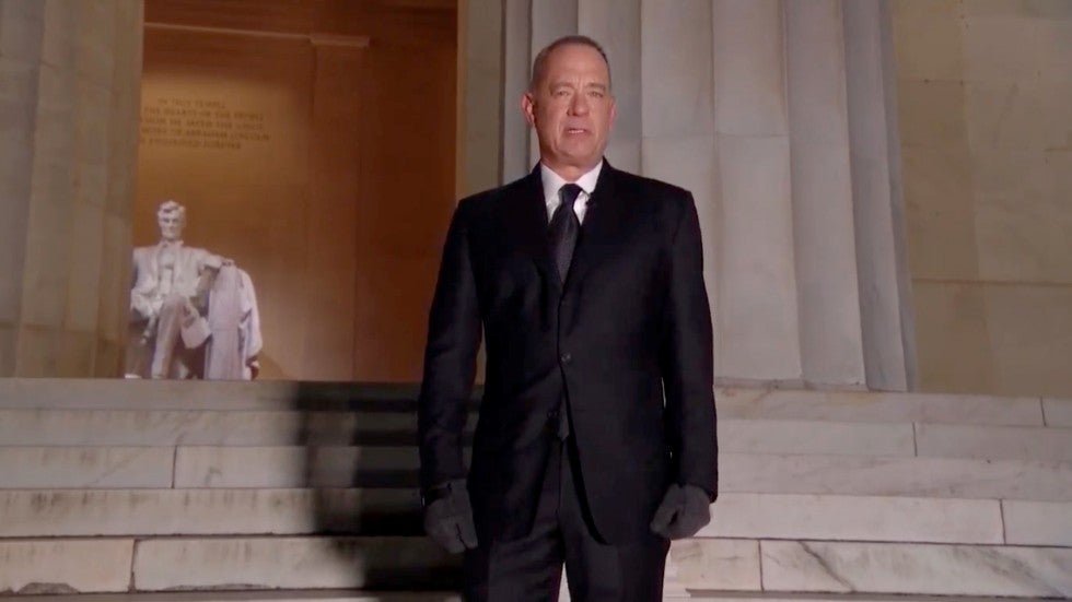 Honest_Abe_1865's tweet image. Tom Hanks asked me to take a selfie with him. I agreed as long as we socially distanced.