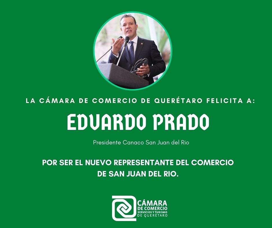 Felicitamos al nuevo presidente de Canaco San Juan del Rio #Eduardo Prado  y a su Consejo Directivo.  sabemos que trabajaran en beneficio del comercio formal de su municipio.