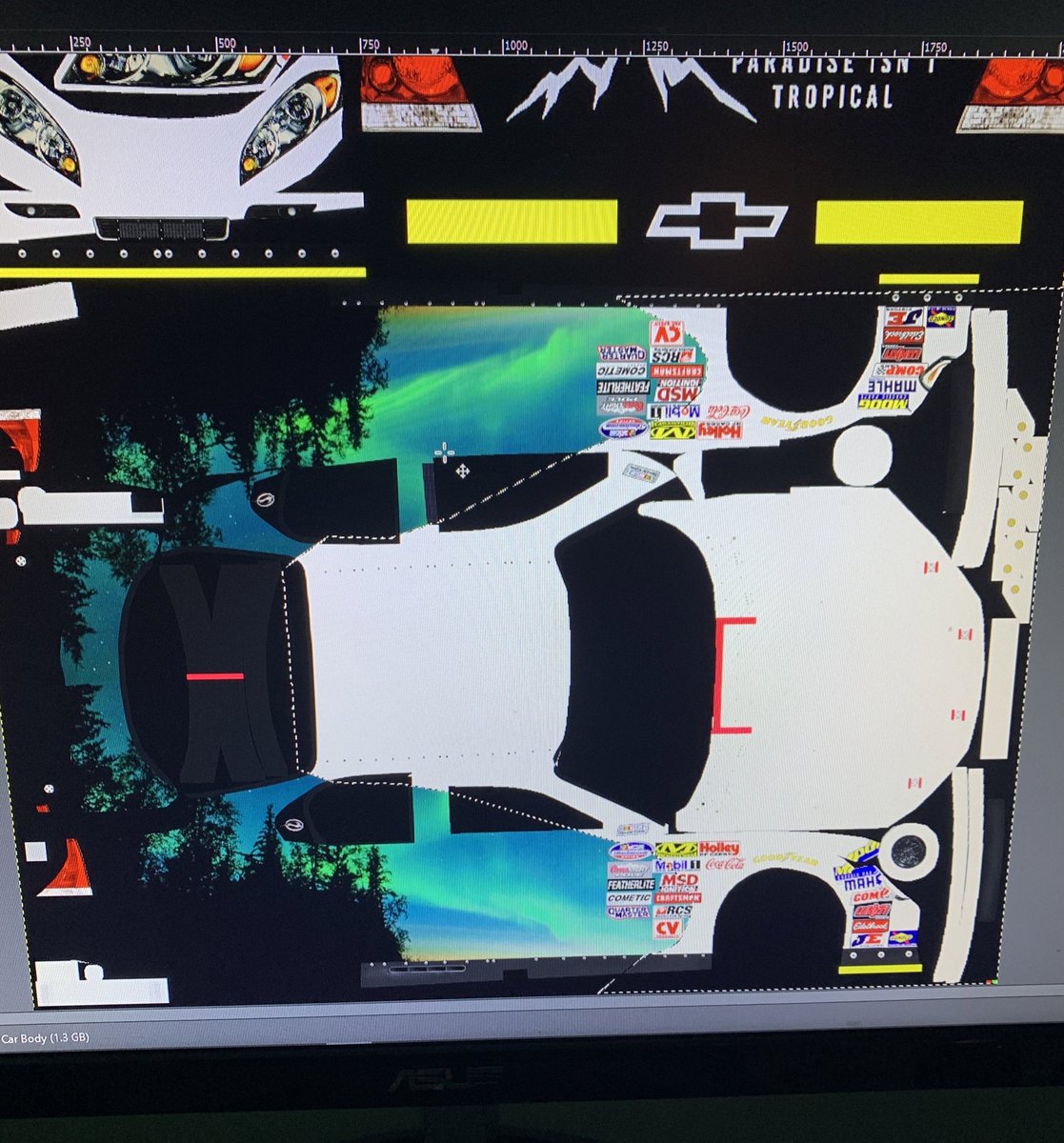 SpeedZoneFilms_'s tweet photo. Cookin up a new iracing scheme. #DopeSnow https://t.co/OILkrbpNOh