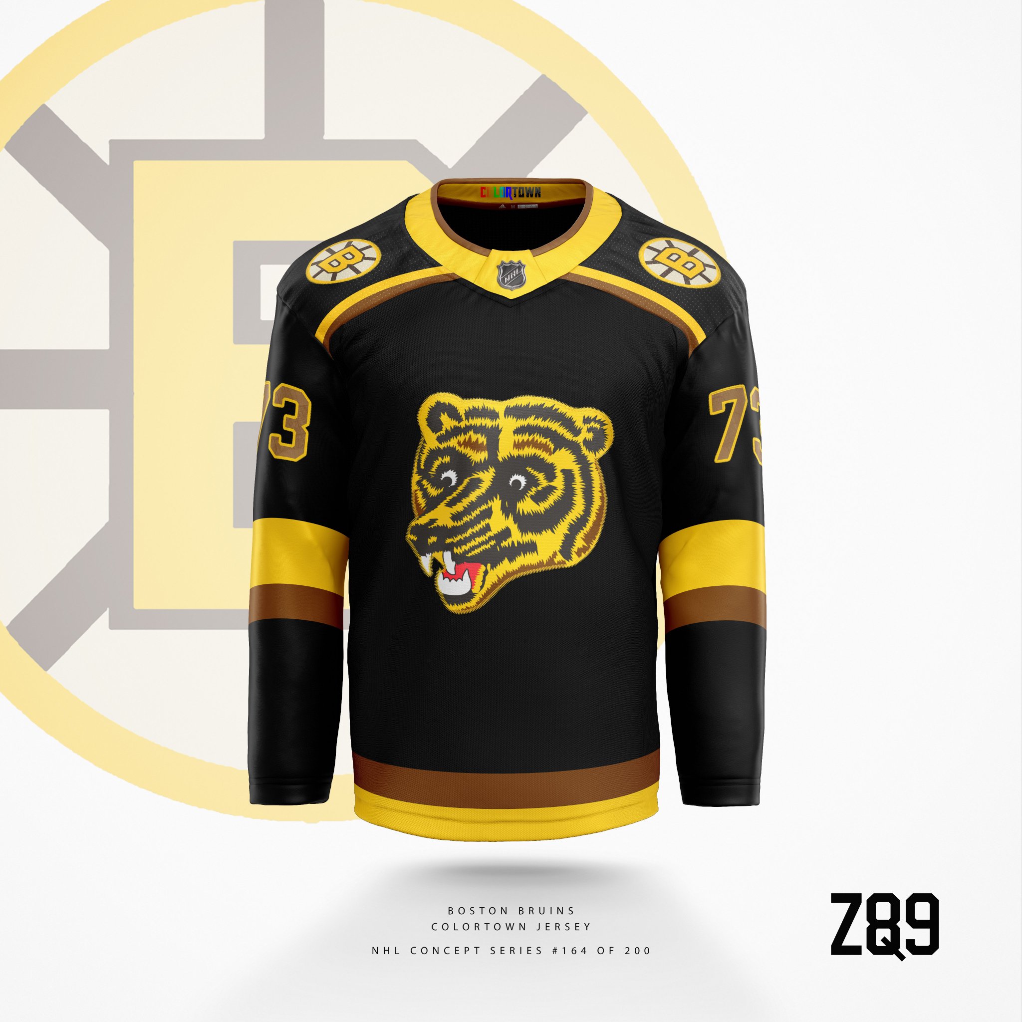 Z89Design on X: Coke Bear says surprise! New NHL #ColorTown concept! I  hadn't used black for the Bruins in my series as the primary, so it's front  and center here. The Town