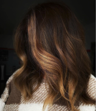 Aloxxi TEN MINUTE Andiamo color was used combining 4n and 6n on her roots to create this beautiful warm color✨🤎