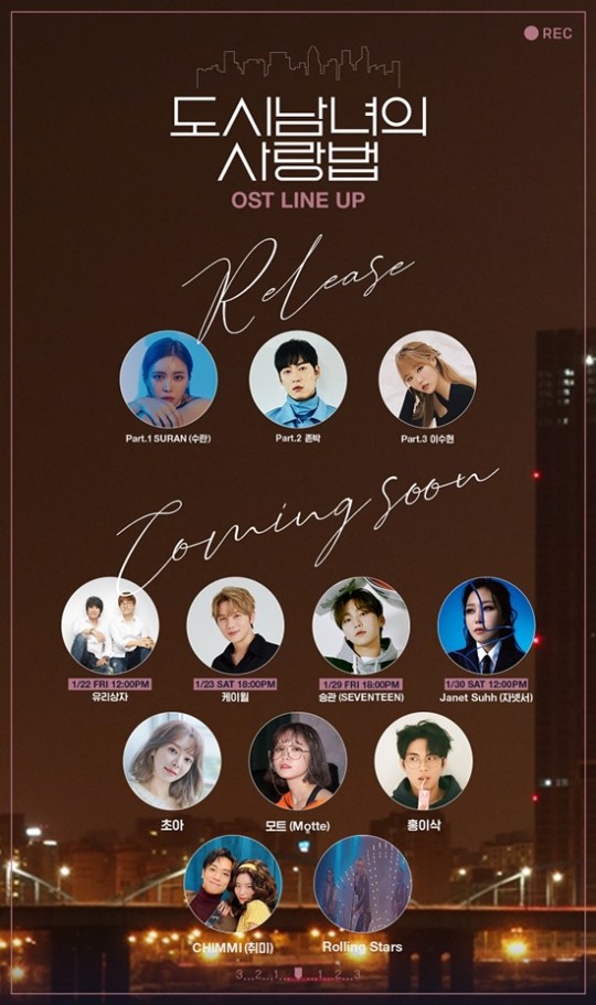 KoreanUpdates's tweet photo. Kakao TV #LovestruckInTheCity unveils their star studded OST line up:
Released:
#Suran
#John Park
#AKMU #Suhyun
Coming Soon:
#Yurisangja
#KWILL
#SEVENTEEN #Seungkwan
#JanetSuhh
#ChoA
#Motte
#HongIssac
#CHIMMI
#RollingStars
https://t.co/wuH6xVaRBK
#KoreanUpdates VF https://t.co/73AcGNacPQ