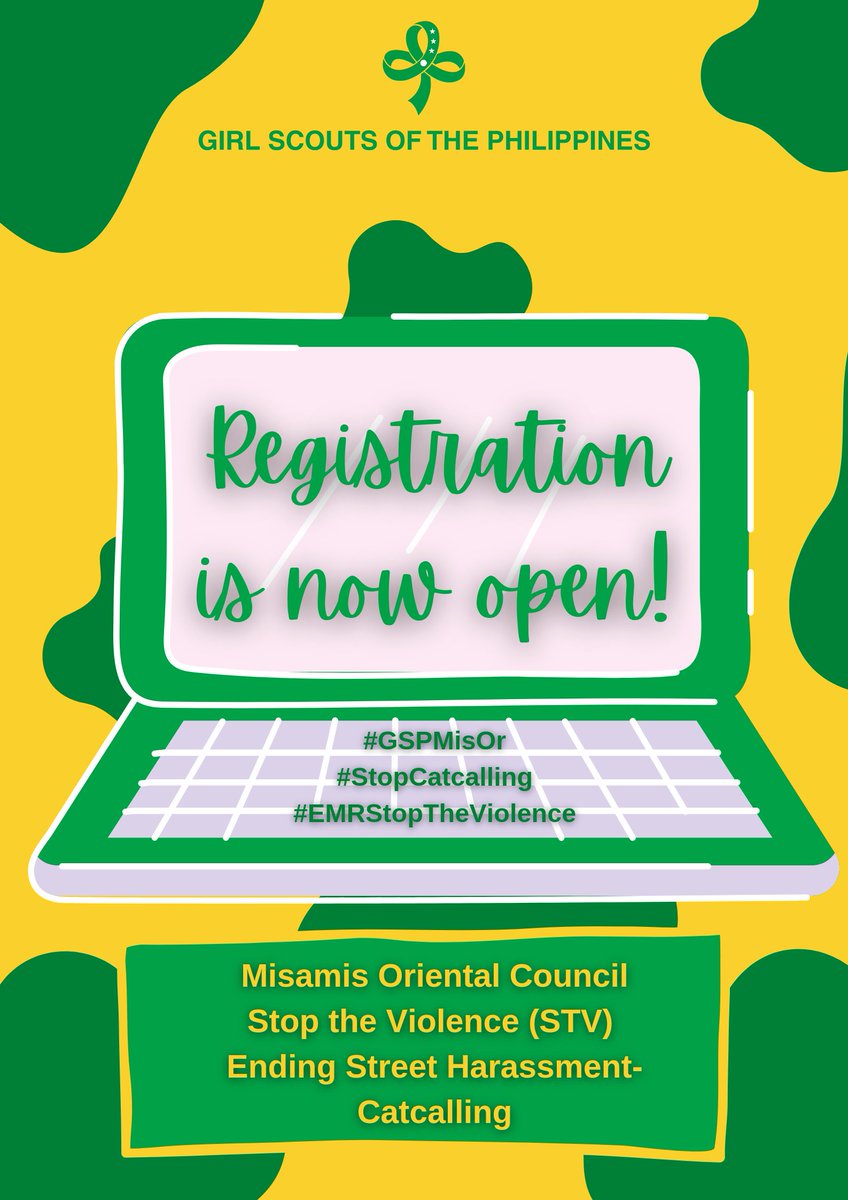 GSPMisOr's tweet photo. The registration is now open! 💚✨

Come and join us every 21st of the month starting this January until June! 
Let's turn threatening streets into a flowery runway. 
VOLUME UP! SPEAK UP! CHIN UP!

LINK:
https://t.co/GNUJ2UCoGt

#GSPMisOr
#StopCatcalling
#EMRStopTheViolence https://t.co/fDT2aUesMu