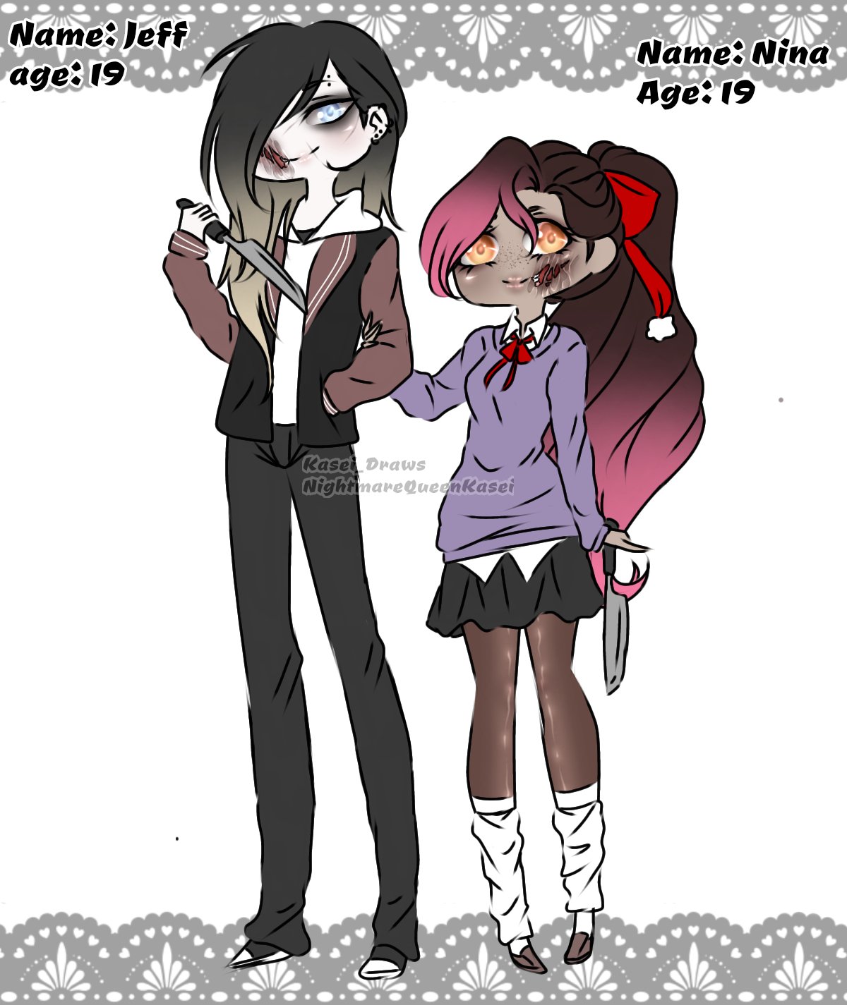 Nina the Killer  Creepypasta girls, Creepypasta, Jeff the killer