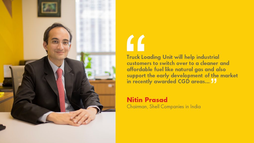 Shell_India's tweet photo. Our Chairman @nitin_prasad_ highlights the benefits of trucked LNG during the inauguration of Shell Energy India’s #LNG Truck Loading Unit. Know more: https://t.co/rNPQK66qNU https://t.co/DywyvAH3hv