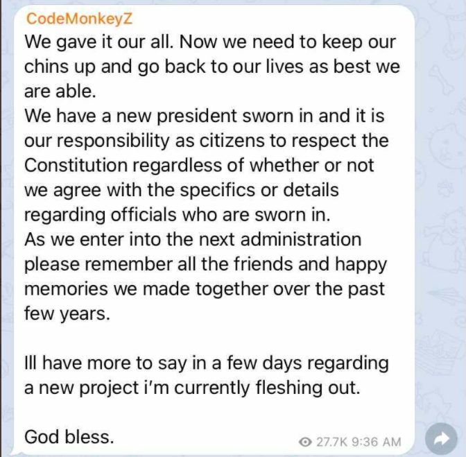 Ron "I'm Probably QAnon" Watkins reminding us that the real #QAnon was the friends we made along the way.