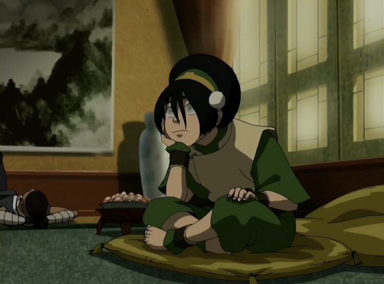 toph - the other ten twenty prodigy- if sokka always picks aang, toph is always katara’s first choice- always tries to make aang laugh so he smile & lose- acts like she doesn’t care but she hates losing- but if she doesn’t want to play, she wont play no matter what