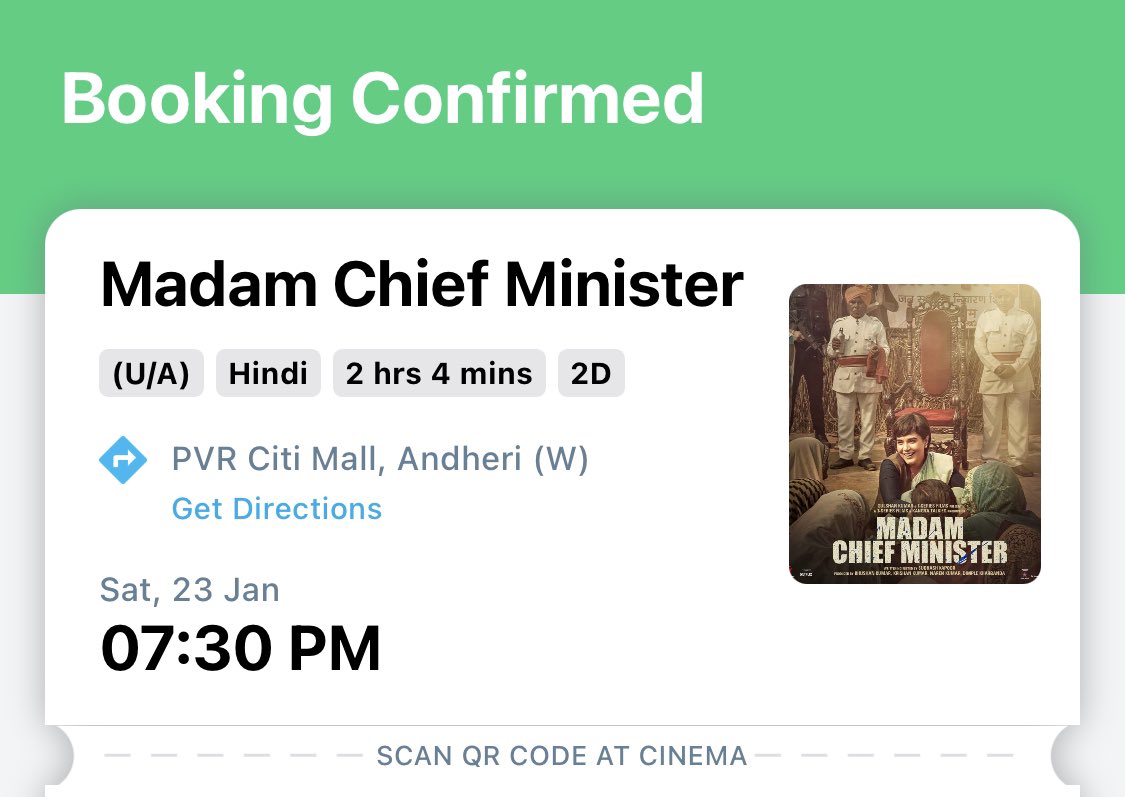 Booked Madam Ji!! @RichaChadha 
#MadamChiefMinister 💪