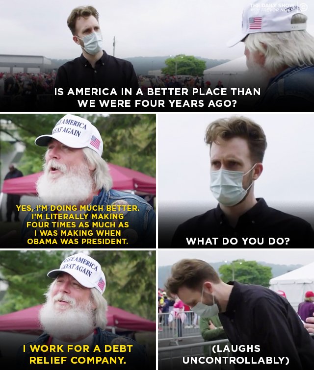 TipsyRose75's tweet photo. #ThingsImGonnaMissAboutTrump 
@jordanklepper interviewing idiots at MAGA rallies! https://t.co/aWYW628Zch