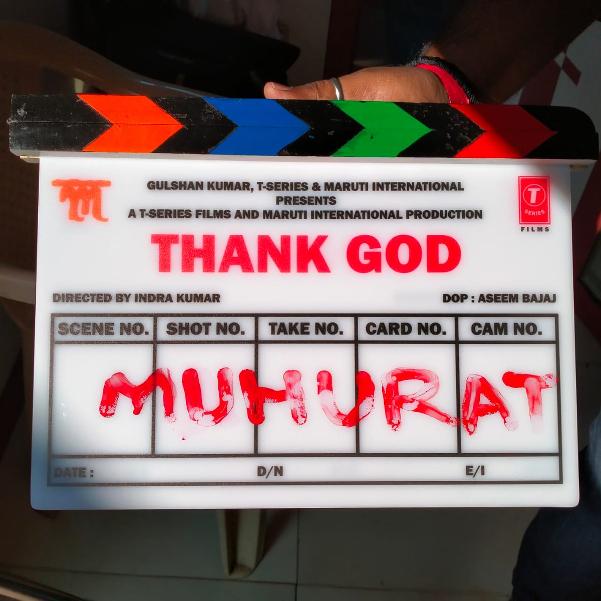 aavishhkar's tweet photo. #ThankGod starts!!! Stars #AjayDevgn, #RakulPreetSingh and #SidharthMalhotra. Directed by Indra Kumar. https://t.co/mRUpmm2zRO