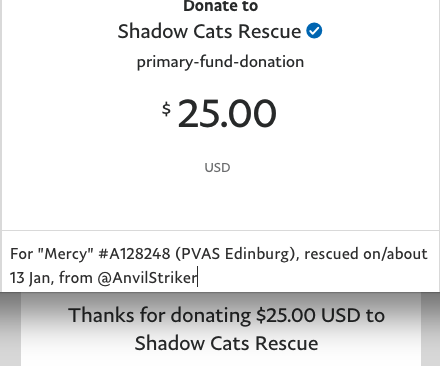 AnvilStriker's tweet photo. @PeterAskin1 Pledge paid for Mercy! 💕☺️🎉

Hoping she is healing well. 🐾🩺 https://t.co/K7JYlzY00O