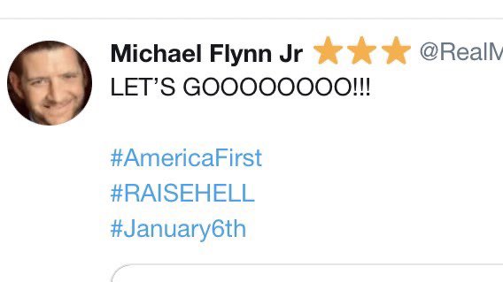 Meanwhile, Mike Flynn Junior called in advance for violence on the sixth and threaten the lives of black Republican Senator Tim Scott, who would not object to the electoral college votes being counted.