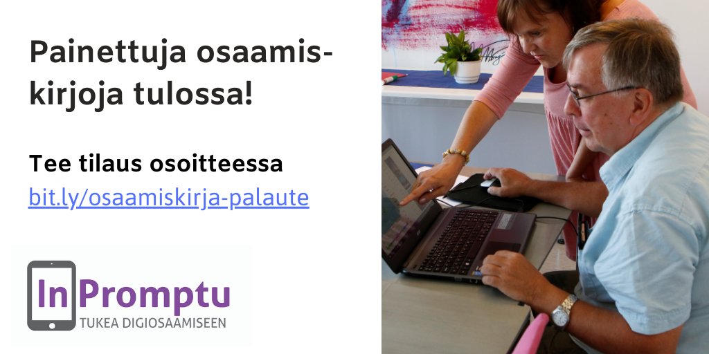 Syksyllä julkaistusta #osaamiskirja'sta on tulossa painettu versio maaliskuussa, ja lähetämme kirjoja yhdistyksille maksutta hankebudjettimme puitteissa. Tee tilaus osoitteessa bit.ly/osaamiskirja-p…
<a href="/tiekery/">TIEKE</a> <a href="/hetyfi/">Helsingin Työkanava HeTy Ry</a> @TaikojaHanke  #perustaidot #digiosaaminen #digituki #ESRtaito