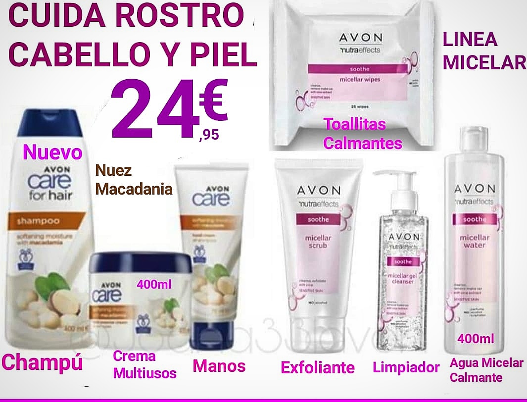 Lo más importante para el cuidado de la piel del rostro es la limpieza. No dejes escapar este lote que además de cuidado de la piel viene con hidratación corporal y un champú para el pelo. 7 productos por 24.99€ . ¿A que esperas? 💆🏽‍♀️✨  #Avon #CuidadoDelRostro #Hidratación