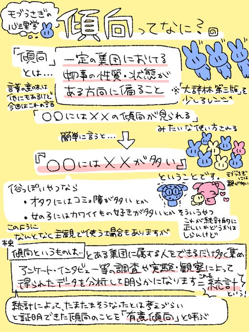 【資料】モブうさぎの心理学「傾向ってなに?」 #モブうさぎ 
