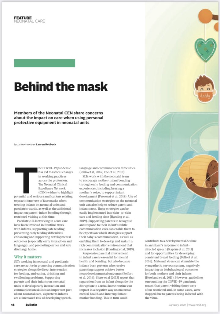 Well done <a href="/NeoSLTCEN/">SLTs in Neonatal Care CEN</a> for highlighting the impact of PPE on early infant-parent bonding and communication #nnu #nicu #rcsltbulletin <a href="/CELIAHARDING13/">CELIA HARDING</a> <a href="/AloysiusAnnie/">Annie Aloysius</a> <a href="/bell_nicoll/">Nicoll Bell</a> <a href="/sarahkedney/">Sarah Edney</a> <a href="/sweetmich111014/">Michelle Sweeting</a> <a href="/hannahjkay/">Hannah Lewis</a> <a href="/RCSLT/">RCSLT 💙</a>