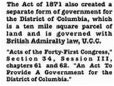 En 1871, un acte de séduction fut accompli par le gouvernement. Un coup d'État a été fait pour réécrire la constitution et mettre "WE THE PEOPLE" dans toutes les capitales.[Form of government ?]