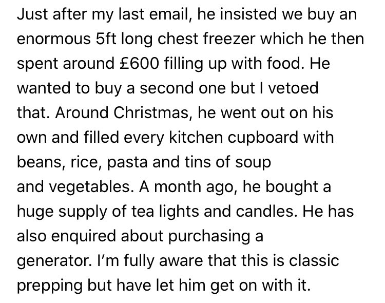 I’ve spoken to a woman whose husband fell for QAnon and said Inauguration day would be “the most disappointing” of his life if it passes arrests or incident.He had been stockpiling food, storing water - and preparing for the end of the world.