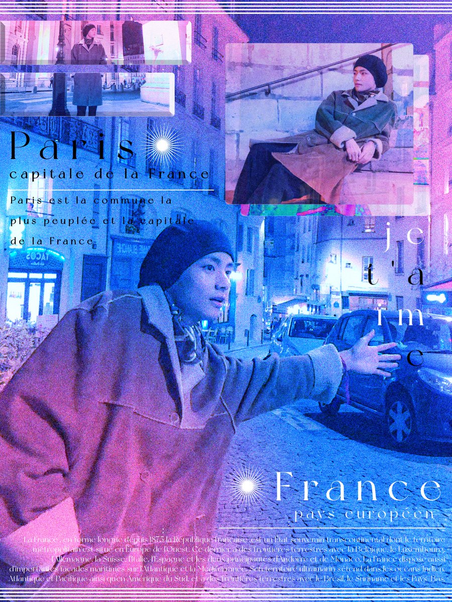 Paris ( n. )——the capital city of France.
ꕁ since 2018 . ✿
‧⁺◟( #TAEHYUNG #김태형 #방탄소년단뷔 )