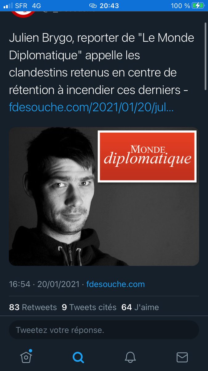 JulienBrygo's tweet photo. Ce soutien aux révoltés d’un CRA à manifestement beaucoup énervé la fachosphère. Il me vaut des centaines de mentions, des tas de menaces et un «article» dans la gazette fasciste Valeurs actuelles. Plus que jamais : soutien à tous les révoltés enfermés dans ces immondes prisons🔥 https://t.co/FhWVaNLId1