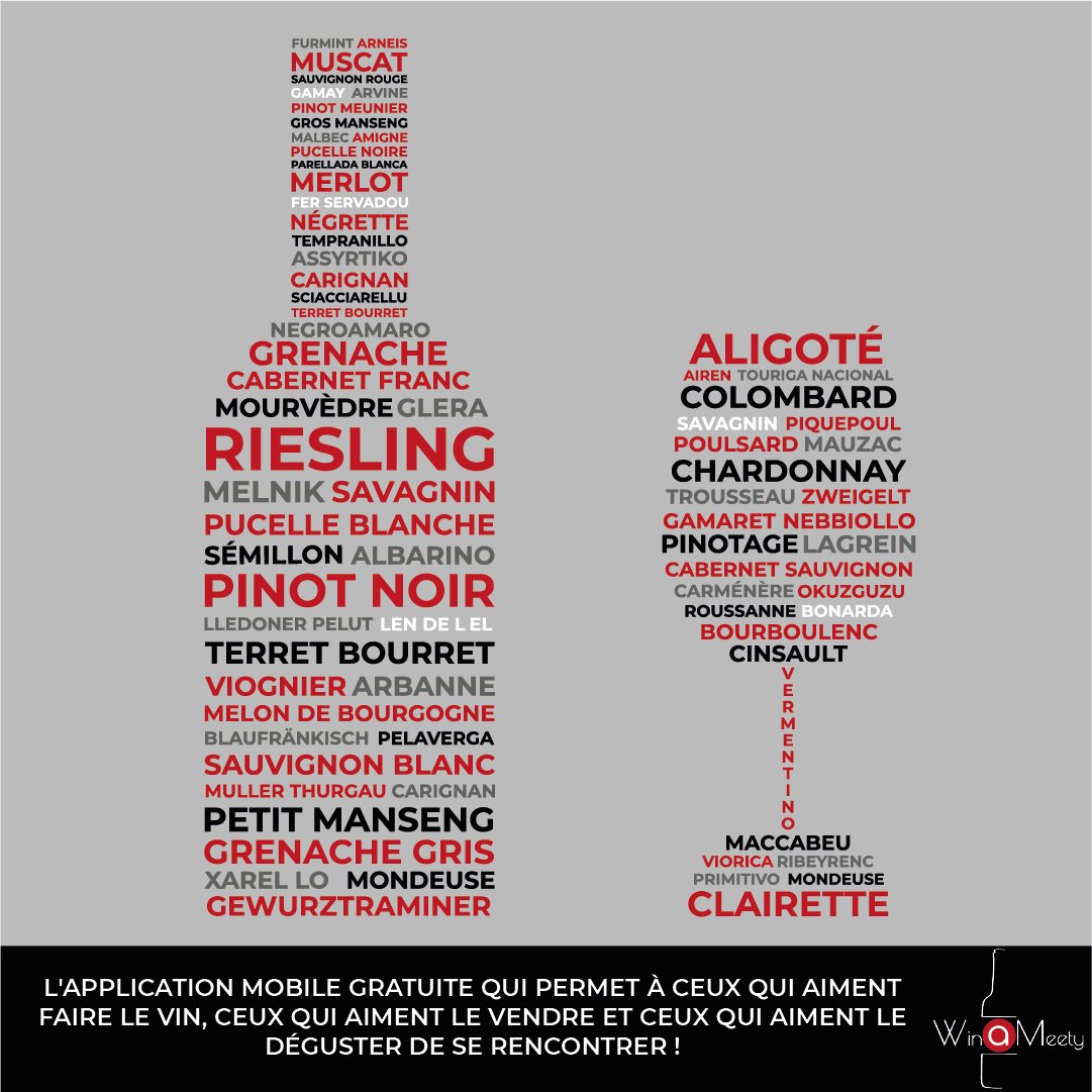 On s'est donné du mal pour vous présenter les différents cépages que vous pouvez retrouver dans nos articles de blog ! 😉🍇 Rendez-vous sur winameety.com/fr/categories/… pour en savoir plus 😉🍷

#wine #pinotnoir #vin #chardonnay #redwine #WinesDay #wineoclock #winetwitter