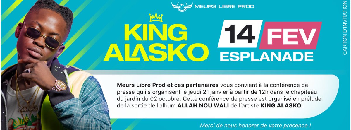 MeursLibreProd's tweet image. Conférence de presse à 11h30 autour de la sortie officielle de l’album #ALLAHNOUWALI de @King_AlaskoMLP 
#MLPBOSS