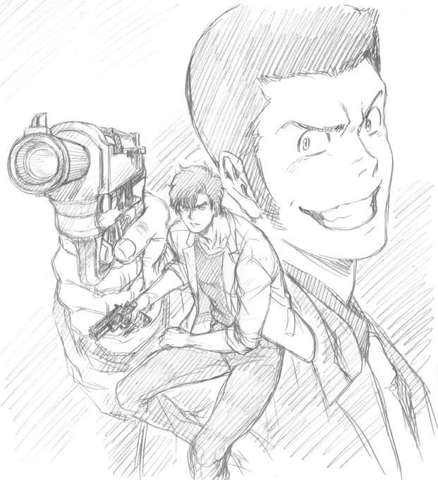 ラフ描き、ルパン三世vsシティーハンター

ちょっとカッコつけたの描きたかった https://t.co/2aonlXGQIo