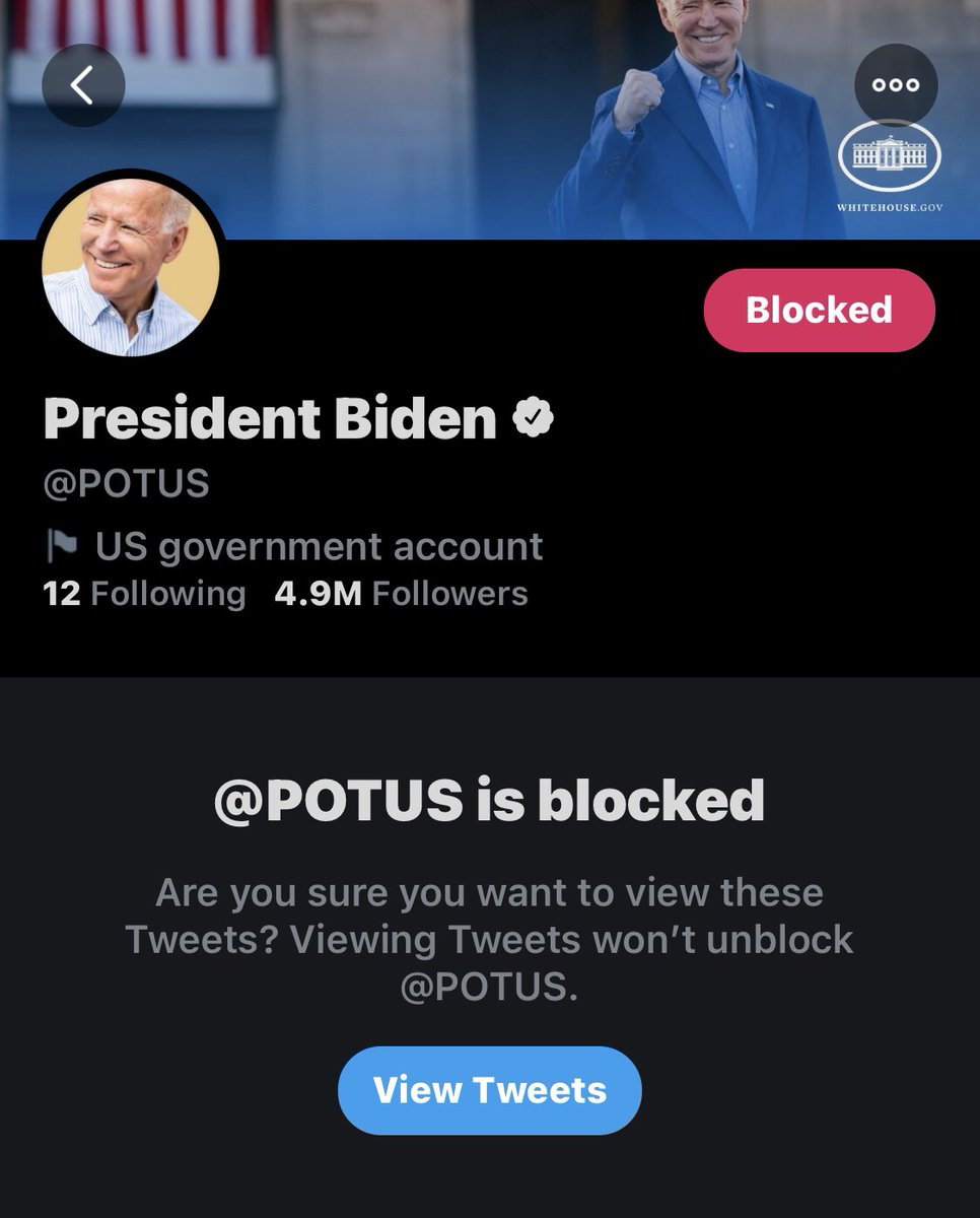 GringobyChoice's tweet photo. No, Thank you. I don’t need to be informed by @POTUS any longer. I’ll have all of #Hollywood and #MainstreamMedia bombarding all outlets with brilliant journalism such as 1st Lady wardrobes, Peloton Bikes, WH Pets, etc. No, Thank You. #Blocked #BlockityBlock #BLOCKPOTUS https://t.co/p7wOnB3g4u