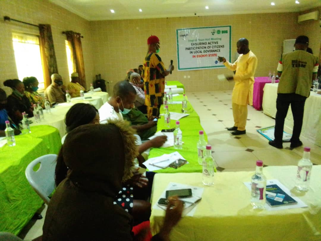 EiENigeria's tweet photo. Ongoing - The Town Hall meeting for #myLG project in #Ebonyi State.
#myLG project is aimed at ensuring active citizens' participation in local governance.
#OfficeOfTheCitizen https://t.co/OYwv7miVMz