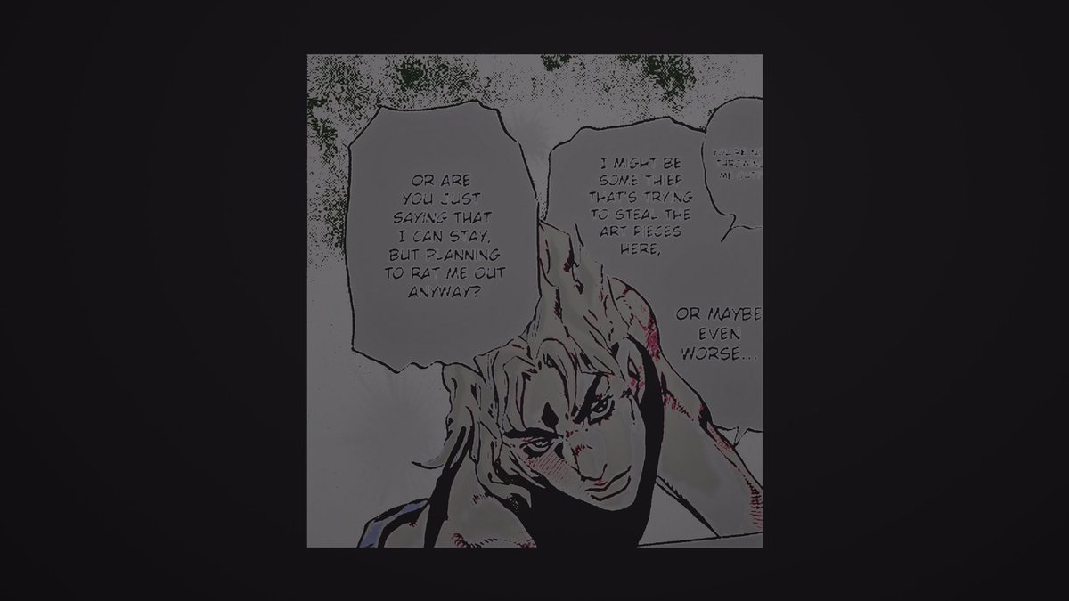 ⠀⠀

      he knew damn well she was avoiding his question so of course he’ll ask again .  ⠀⠀

⠀⠀ 〝  hm ~ ?  aren't you happy I'm back ~ ??   
you missed me , didn't you ~ ?       〞⠀⠀
 
the way he spoke was so soothing &amp; sweet but it was so nerve chilling .  
⠀⠀