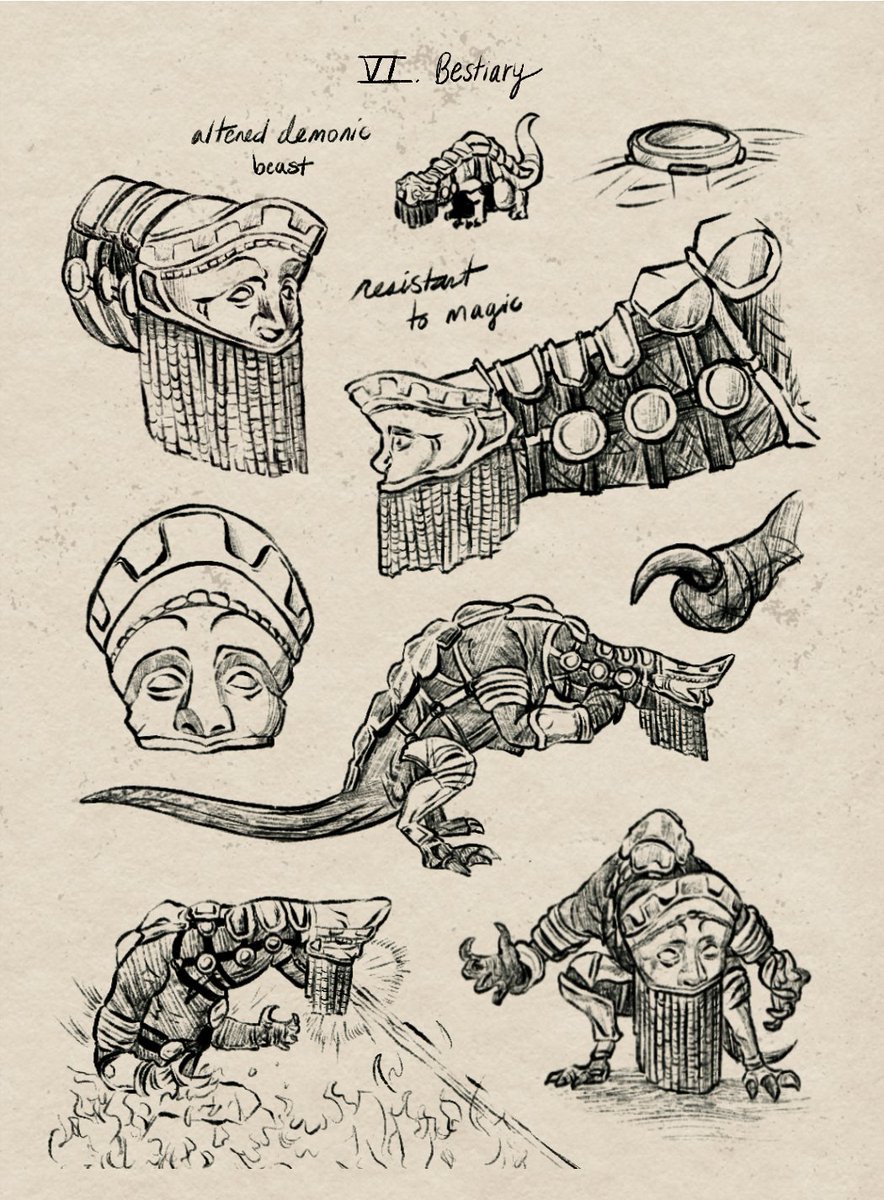 Aaand here are the Bestiary pages!! My fave is the Lord of the Altered Demonic Beast for sure 