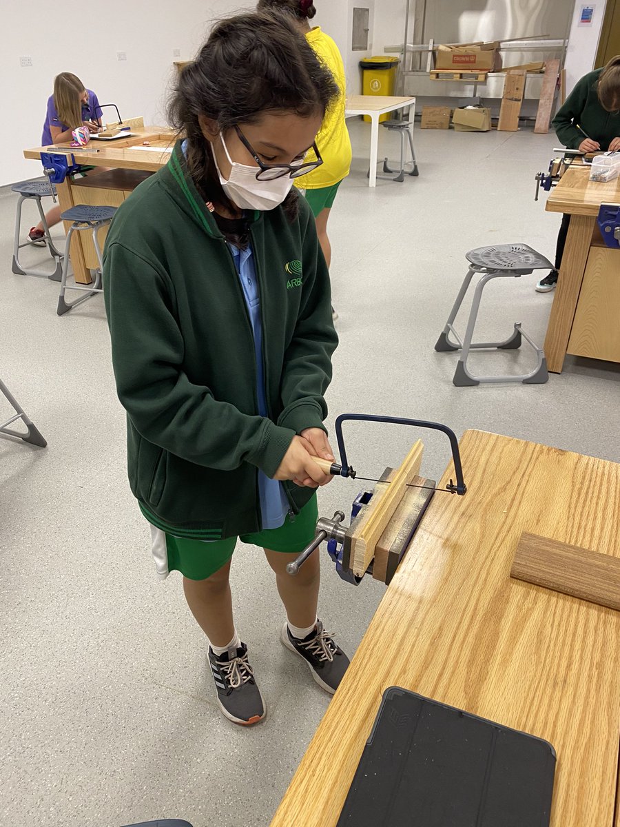 ArborDT's tweet photo. @ArborYear7 understanding tool selection &amp; method are impacted by the density of timber used, the Tolerance of cuts and Quality assurance/control in practical tasks. Our laminated Candle holders have got off to a great start! @ArborDubai @ArborPrincipal @ArborSeniors #ArborDT https://t.co/E6KYEL7yyC