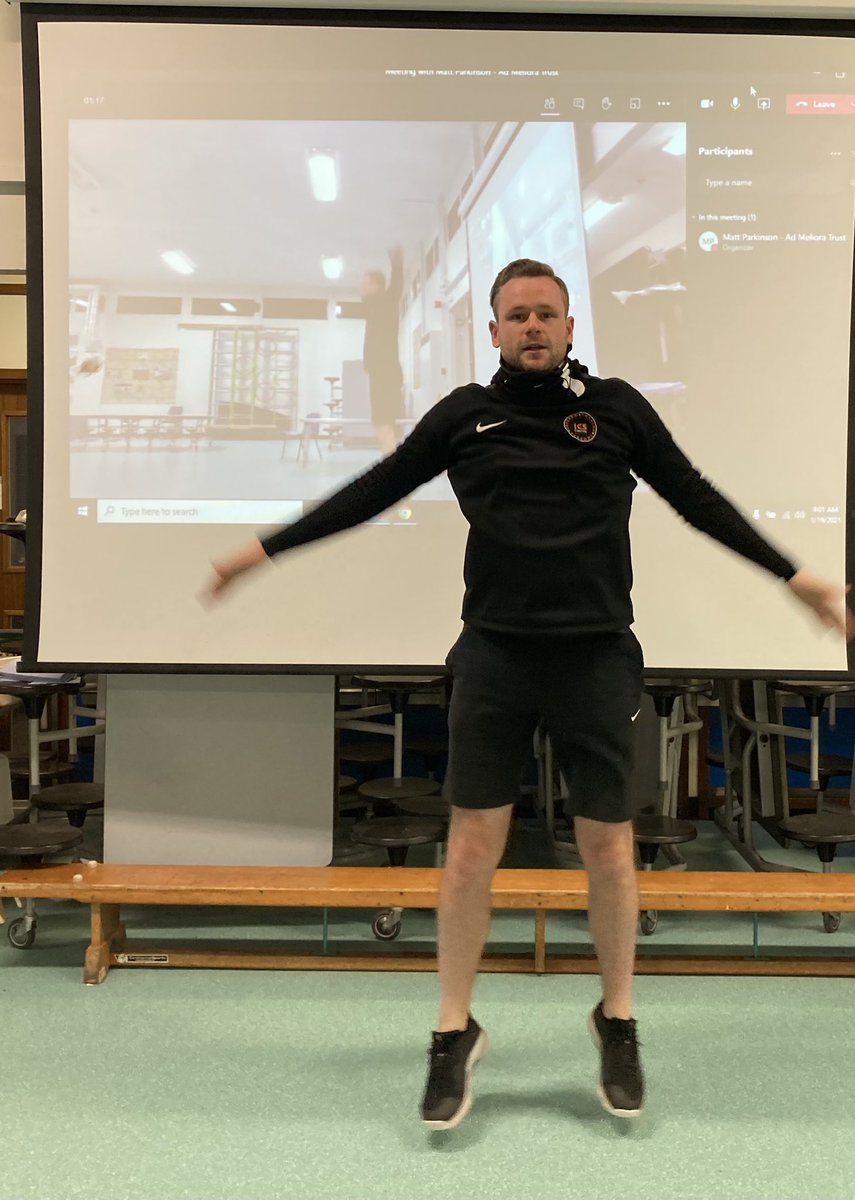 P.E on teams for the children at home! It’s been a blast so far, great fun and the groups have been amazing. We have to be creative! 😃😃🔸🔸🔸