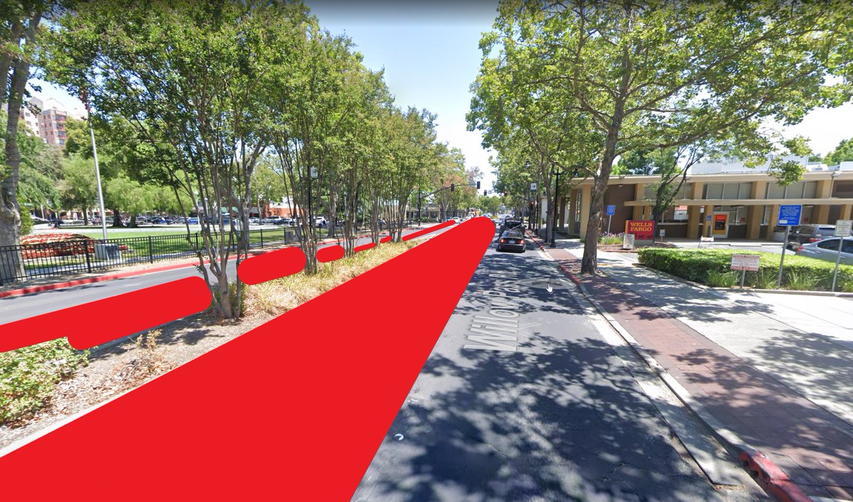This means you're gonna have to take a normal 2 lane street and make it look like this and then run a bus every 5 minutes or better on it. Note that the the low density development in the picture would be kind of marginal in this situation.