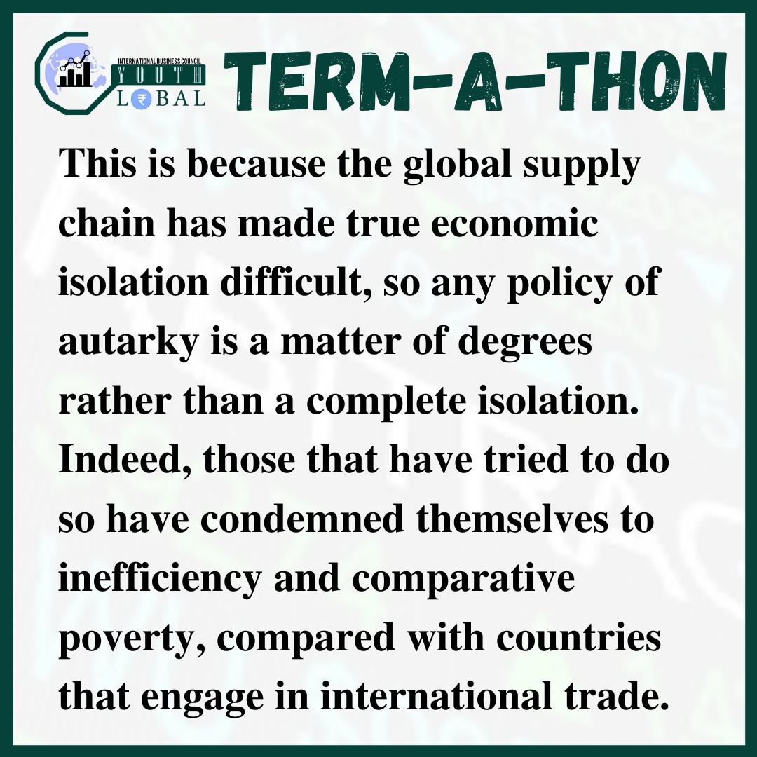 Ibc, Global Youth On Twitter: "International Business Council Presents 'Term-A-Thon'📖🏁  The Term Of The Day Is Autarky, Derived From The Greek Word Autarkeia, From  Autarkēs 'Self-Sufficiency', From Autos 'Self' + Arkein 'Suffice'.💫 #