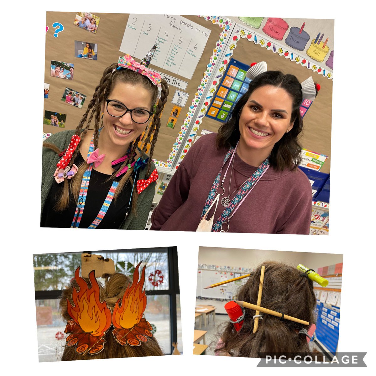 École Mission Central students &amp; staff showed their spirit with some pretty amazing Crazy &amp; Creative Hair Day hairdos today. There were animals, birds, Lego battles, cupcakes, colours, student-made solar system &amp; home-made beaded butterfly! What joy! #bcedchat #schoolspirit #sd75