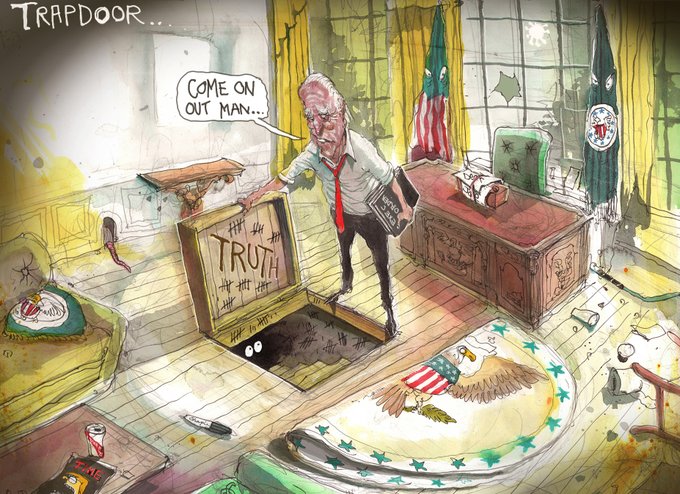 Joe Biden gets to work in the Oval Office