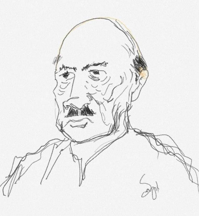 Happy 113th birthday to Basheer: the unchallenged Sultan of Beypore (Tipu Sultan named Beypore "Sultan Pattanam" when he created a strategic port in this town)P Sajith shares a Basheer doodle and a ping, "The Sultan of Beypore will be around long after all of us are gone"