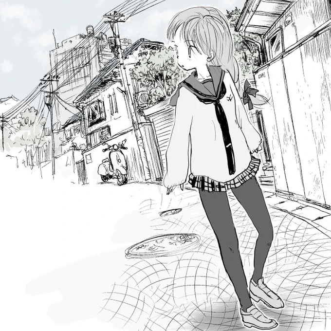 [A street corner with a sense of déjà vu]I came here for the first time, a townscape I've been to for some time. I'm not afraid to get lost. I'm a little worried if I can get out.Just as the countryside is the original landscape, so is the residential area.#original #archives 